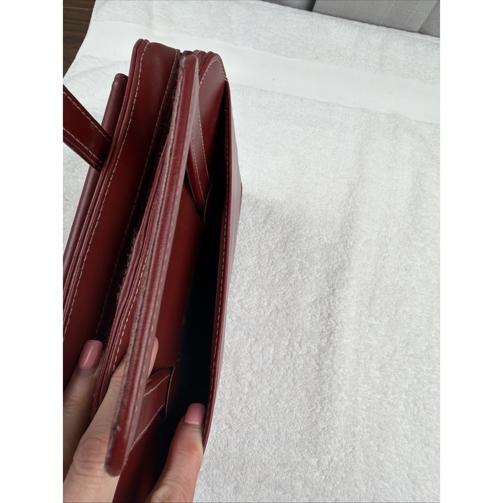 Vtg FRANKLIN COVEY Red  7 Ring Planner Binder  w/ Retractable Handles  8" x 11" - Picture 10 of 16
